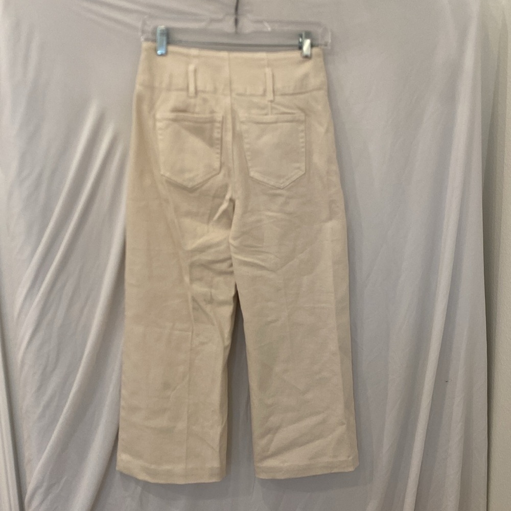 Ann Taylor Cropped Wide Leg Pants Womens 0p cream - Picture 4 of 4